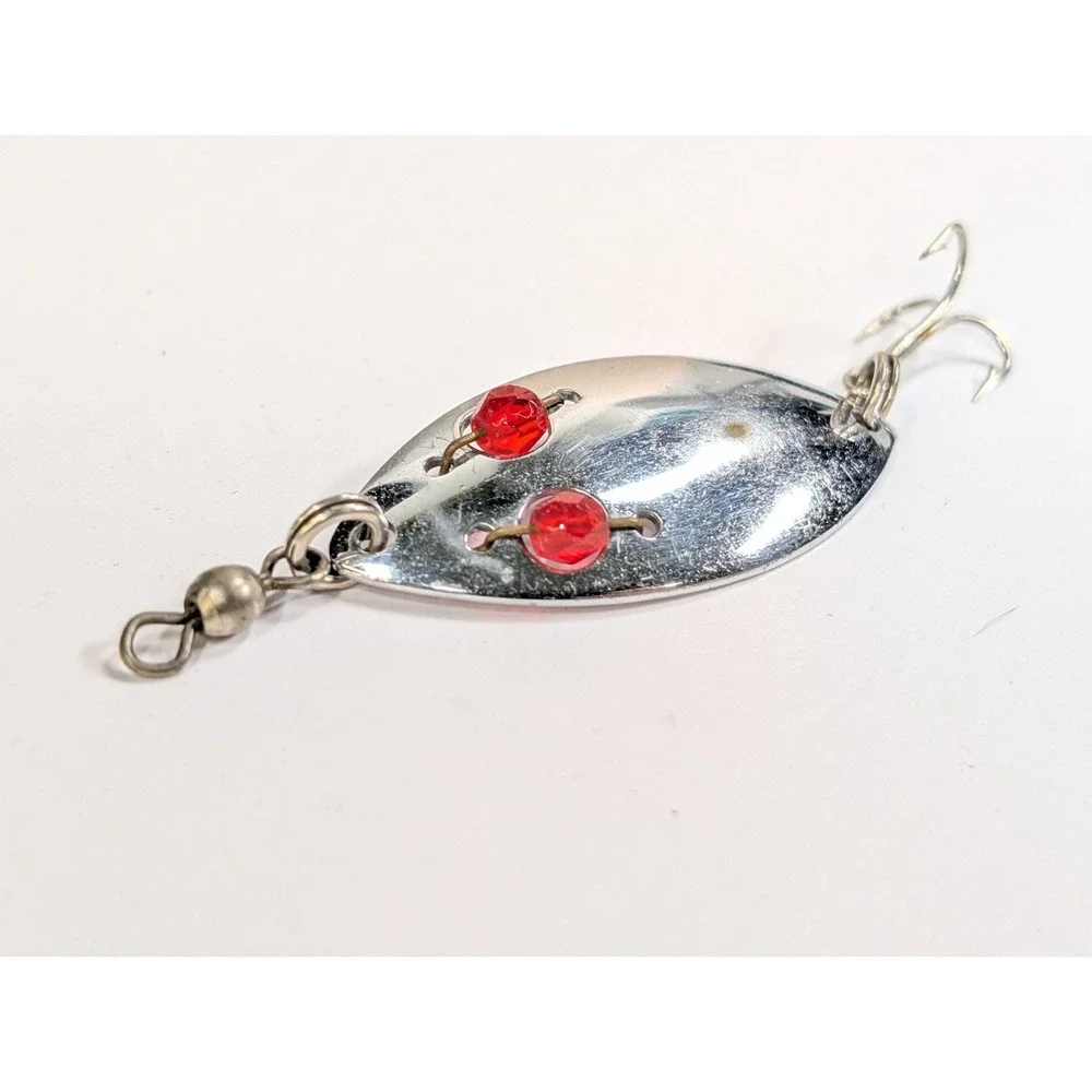 Vintage‎ Red Eye Wiggler Sliver Spinning Lure, Hofschneider Co.